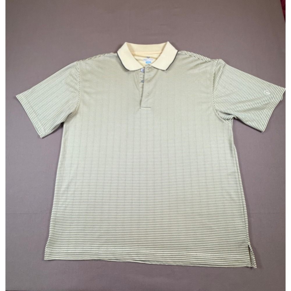 Pro Tour Mens Golf Polo Shirt Large Striped Short Sleeve Athletic Casual